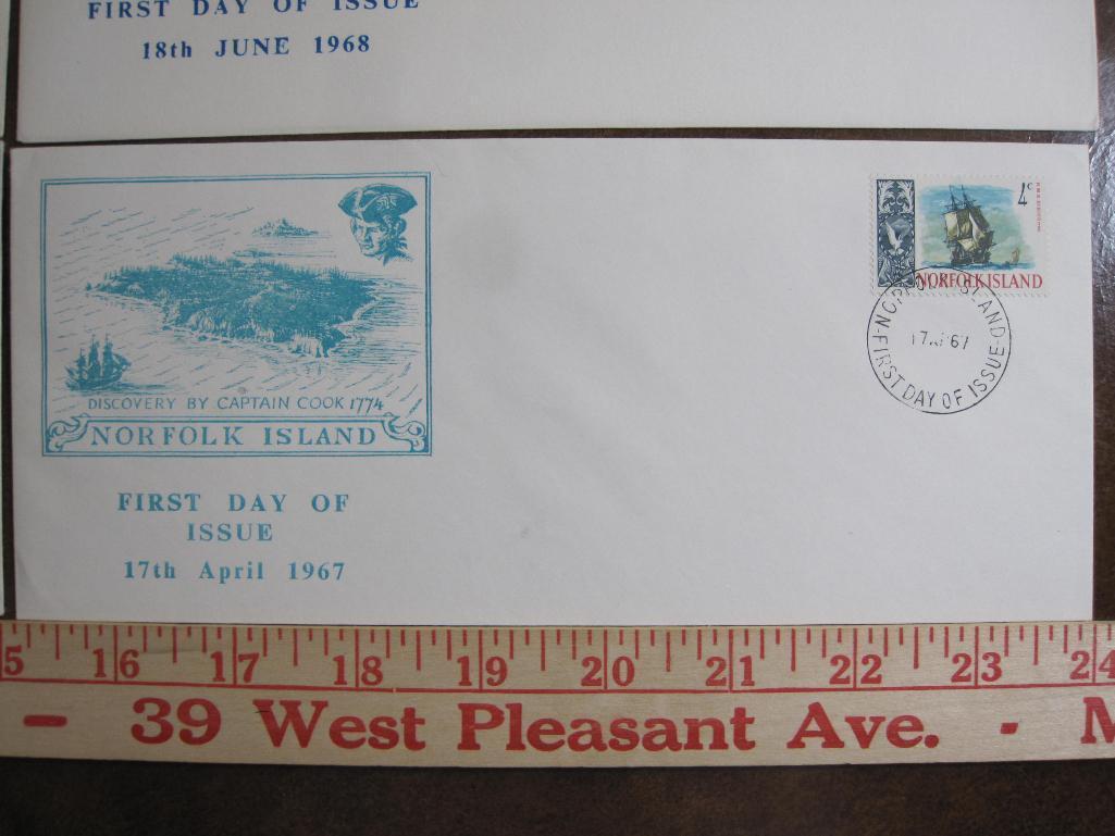 Lot of four Norfolk Island first day of issue covers including 18th June 1968, 17th April 1967 and