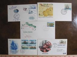 Lot of five first day of issue covers from Australia, Caicos Islands, Sweden and more