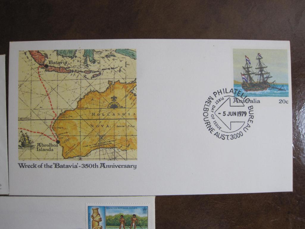 Lot of five first day of issue covers from Australia, Caicos Islands, Sweden and more