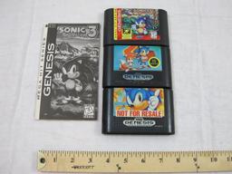 Three Sonic Sega Genesis Games, Sonic the Hedgehog 3 includes instruction manual, games have been
