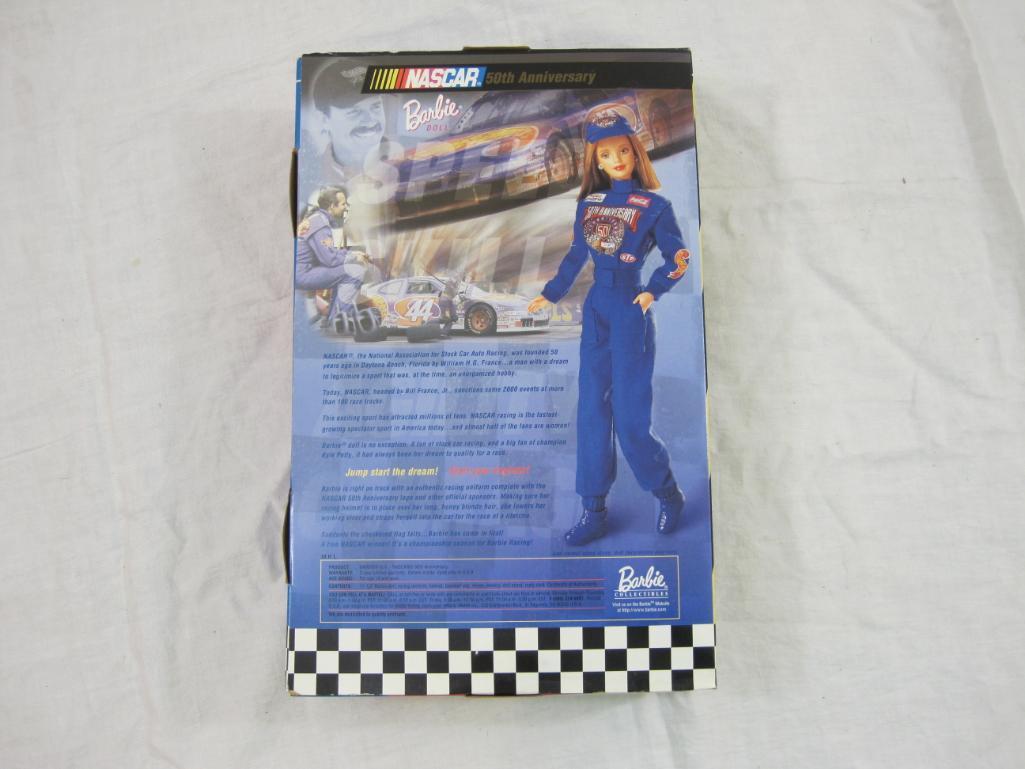 NASCAR 50th Anniversary Barbie Collector Edition Doll, NRFB, 1998 Barbie Collectibles Mattel, 14 oz