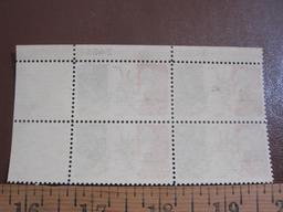 Block of 4 1974 18 cent Statue of Liberty US airmail stamps, Scott # C87