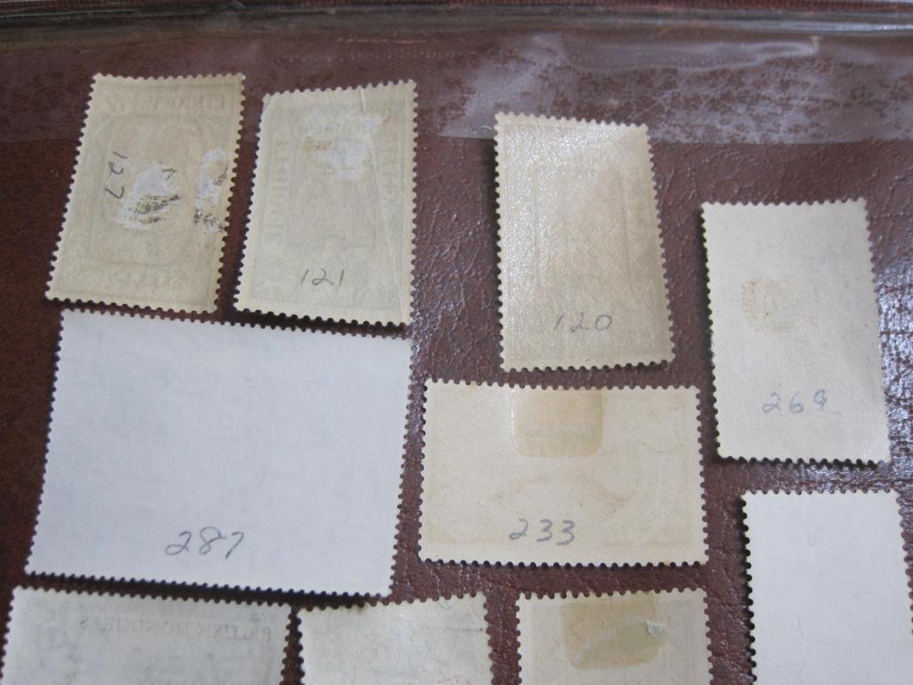 Mixed lot of more than TWO DOZEN foreign postage stamps from Ethiopia, British Honduras and Belgian