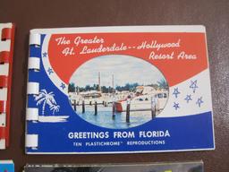 Lot of 4 color Florida Souvenir Photo Booklets, including Cypress Gardens, Greater Ft.