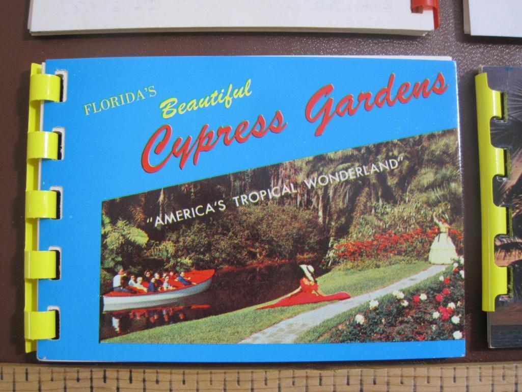 Lot of 4 color Florida Souvenir Photo Booklets, including Cypress Gardens, Greater Ft.