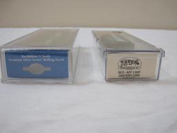 Two N Scale Corning Glass Works Hopper Cars, Bachmann NAHX90404 and Atlas NAHX90408, in original