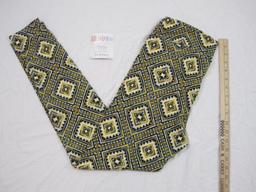 New LuLaRoe Tall & Curvy (TC) Leggings, yellow and blue geometric pattern, 7 oz