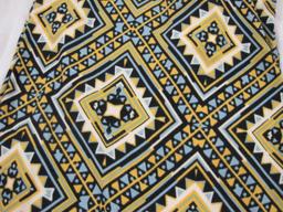New LuLaRoe Tall & Curvy (TC) Leggings, yellow and blue geometric pattern, 7 oz