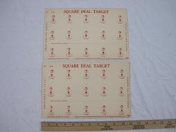 Two Sheets of Vintage Unused Hitler Square Deal Cardboard Shooting Targets, Patented Mar. 22 1938