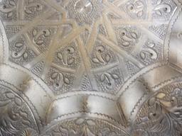 Pair of Two Ornate Decorative Pressed Brass Plates