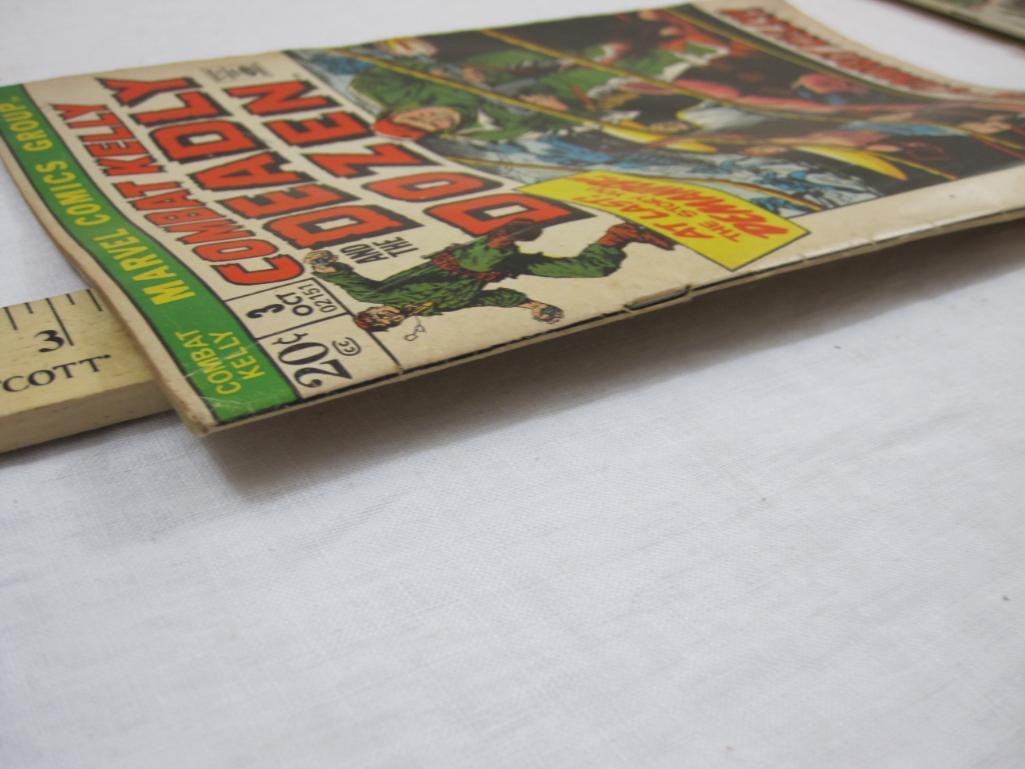Two Bronze Age Marvel Comics including Combat Kelly and Deadly Dozen No. 3 October 1972 and Monsters
