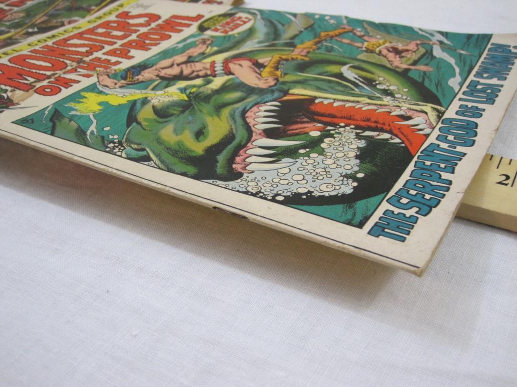 Two Bronze Age Marvel Comics including Combat Kelly and Deadly Dozen No. 3 October 1972 and Monsters