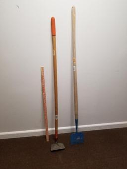 Pair of Garden Tools, 1 Hoe and 1 Ice Chipper