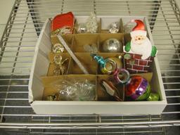 Assorted Christmas ornaments, mainly glass