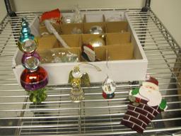 Assorted Christmas ornaments, mainly glass