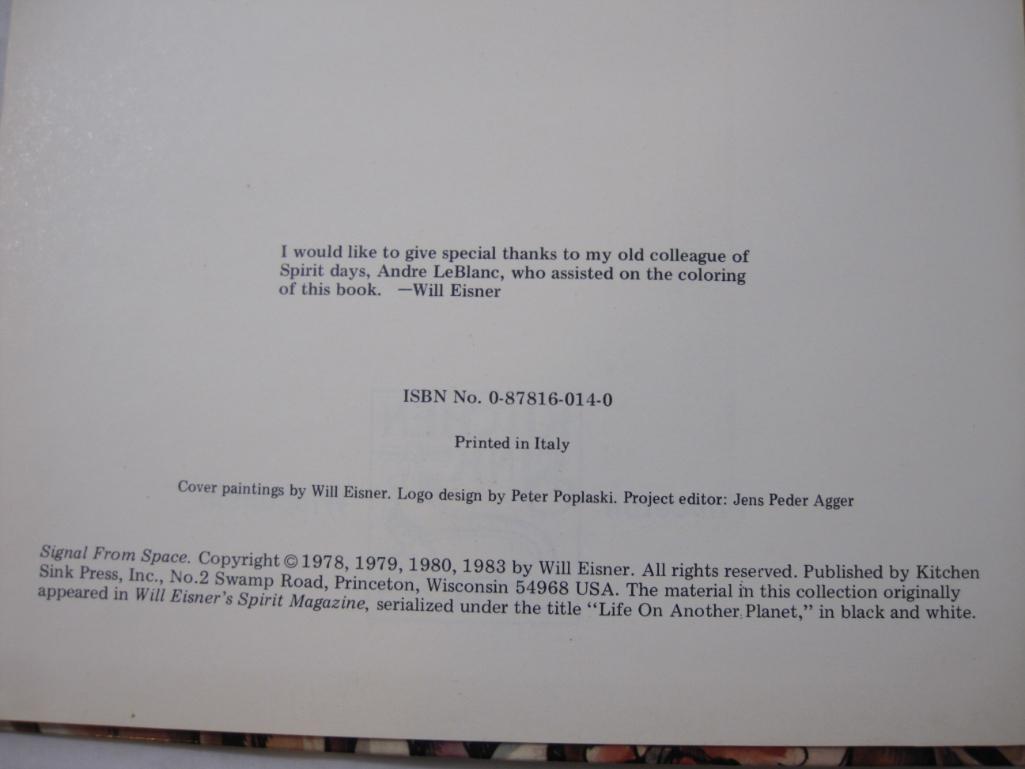 Signal from Space Graphic Novel by Will Eisner, hardcover, 1983 Printed in Italy, ISBN
