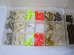 Three Plastic Storage Containers of Rubber Bait