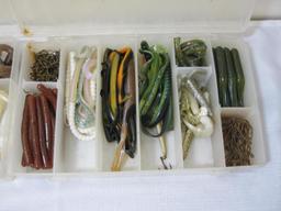 Three Plastic Storage Containers of Rubber Bait
