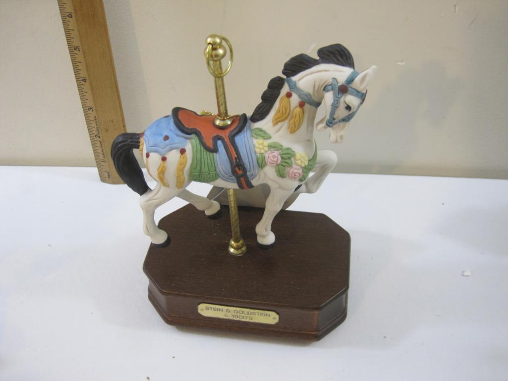 Set of 6 Impulse Giftware Music Box Carousel Horses, 1989, 9 lbs