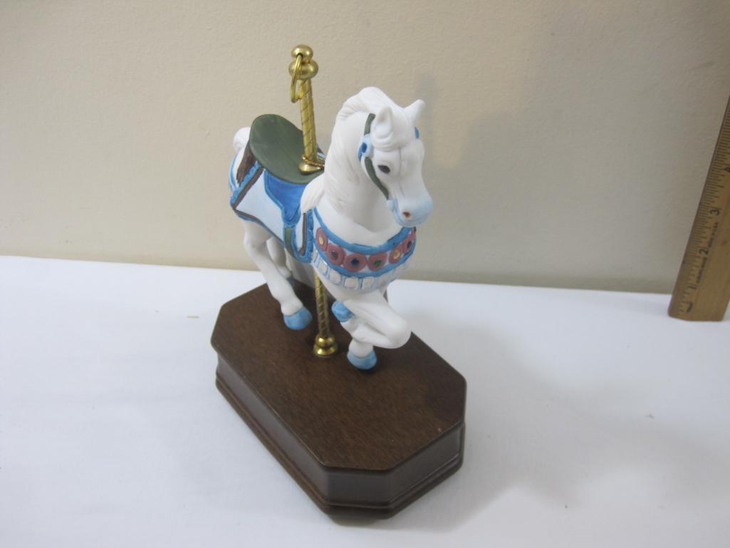 Set of 6 Impulse Giftware Music Box Carousel Horses, 1989, 9 lbs