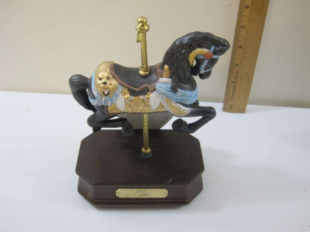 Set of 6 Impulse Giftware Music Box Carousel Horses, 1989, 9 lbs