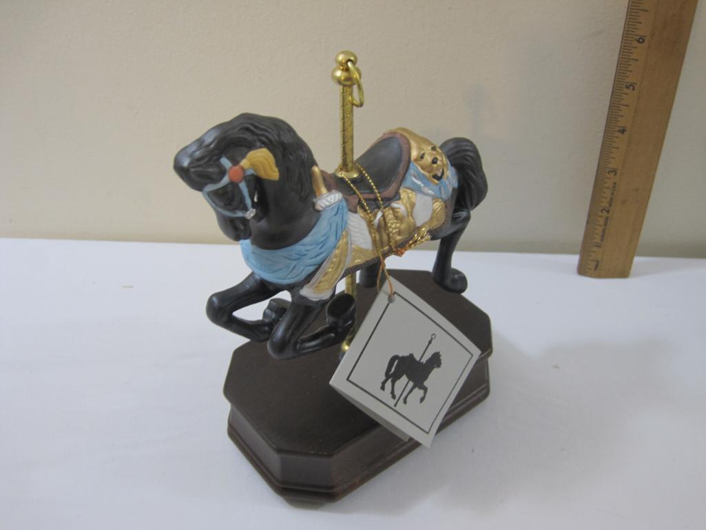 Set of 6 Impulse Giftware Music Box Carousel Horses, 1989, 9 lbs