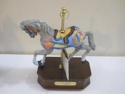 Set of 6 Impulse Giftware Music Box Carousel Horses, 1989, 9 lbs