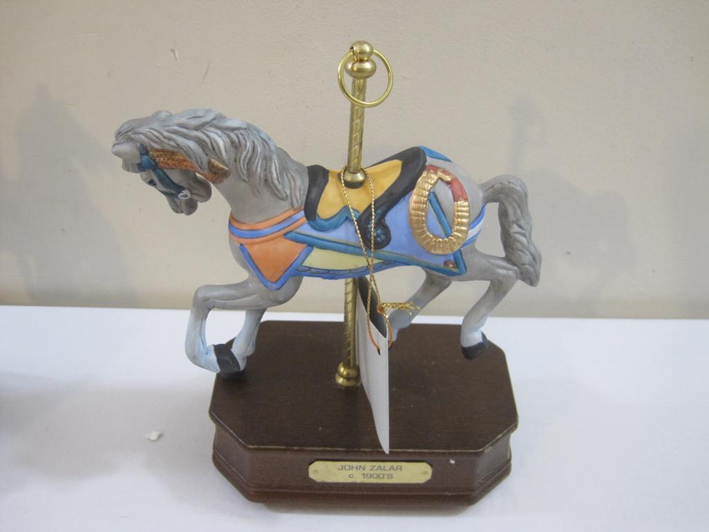 Set of 6 Impulse Giftware Music Box Carousel Horses, 1989, 9 lbs