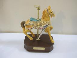 Set of 6 Impulse Giftware Music Box Carousel Horses, 1989, 9 lbs