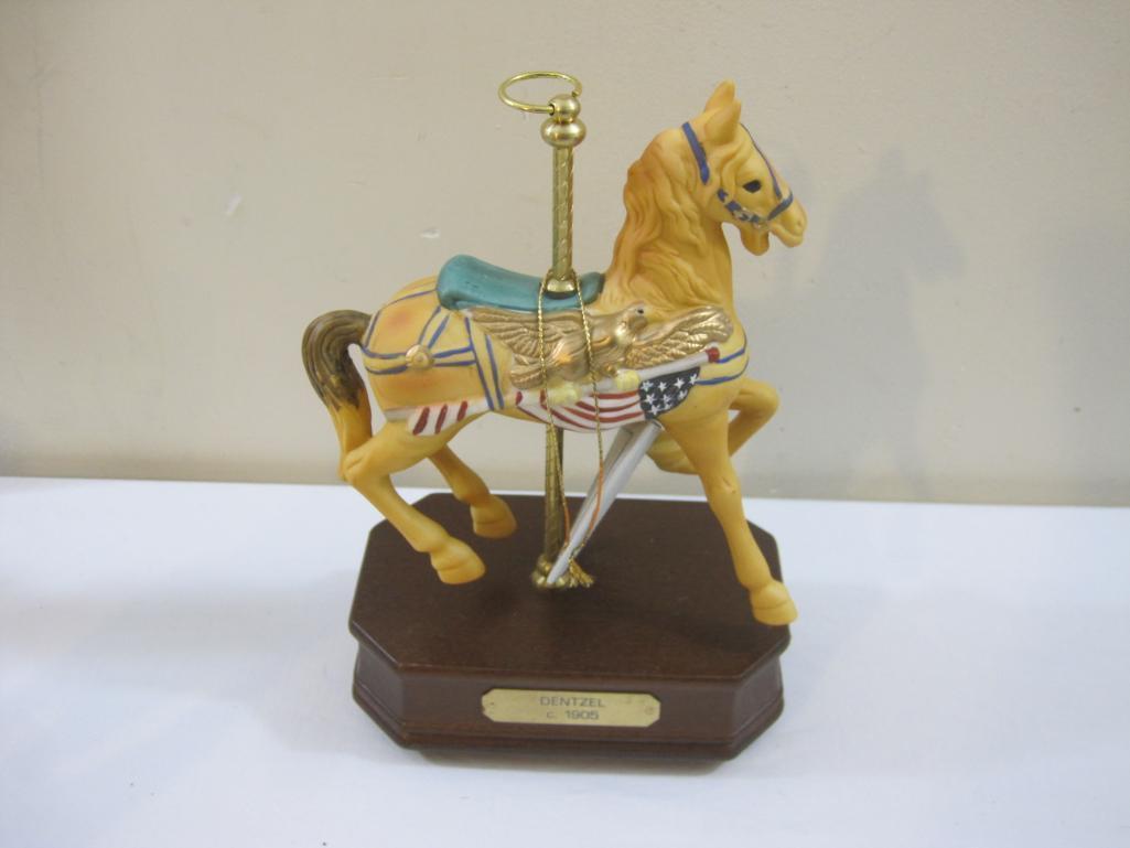 Set of 6 Impulse Giftware Music Box Carousel Horses, 1989, 9 lbs