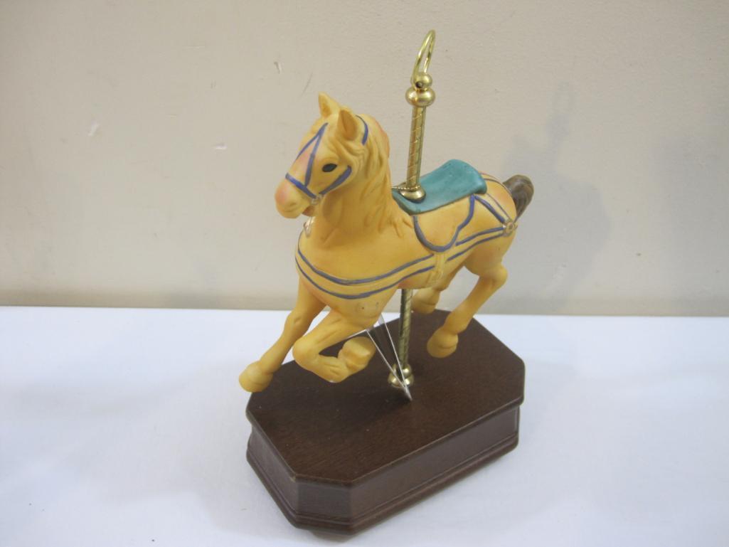 Set of 6 Impulse Giftware Music Box Carousel Horses, 1989, 9 lbs