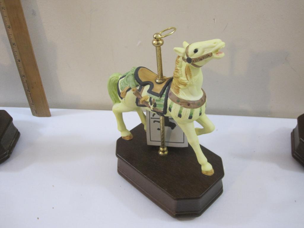 Set of 6 Impulse Giftware Music Box Carousel Horses, 1989, 9 lbs