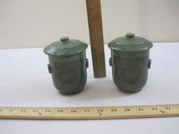 Set of 2 Lidded Ceramic Cups, Japanese, 2 lbs