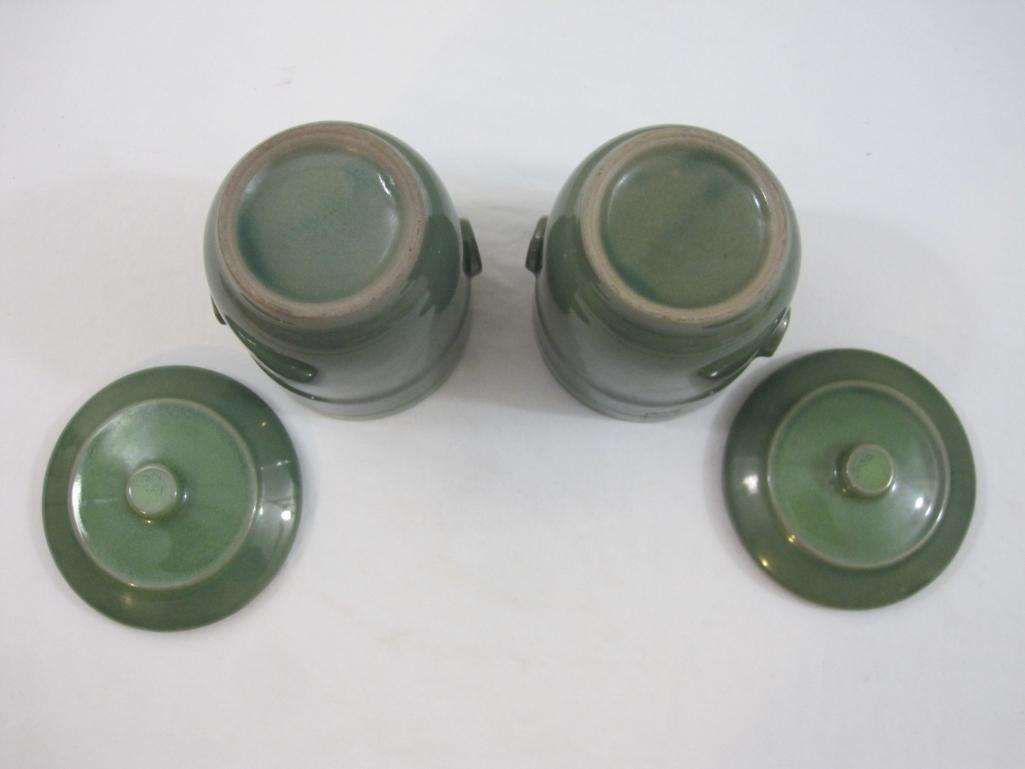 Set of 2 Lidded Ceramic Cups, Japanese, 2 lbs
