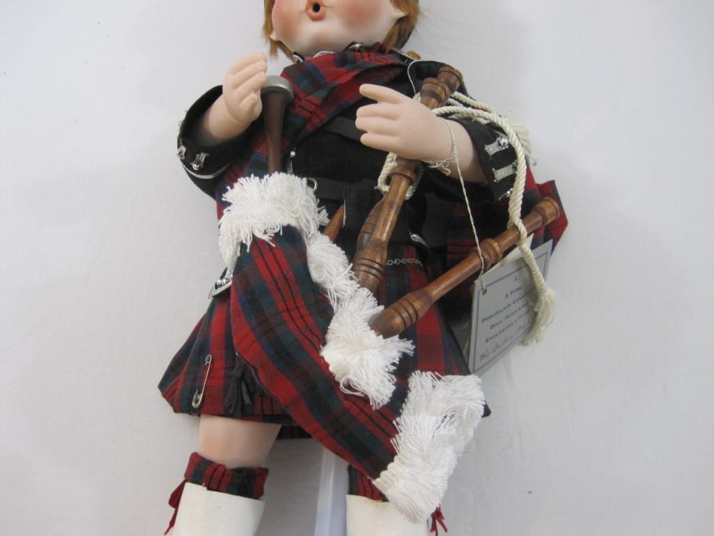 Scott Porcelain Doll on Display Stand, The Danbury Mint, 1993, 2 lbs 1 oz
