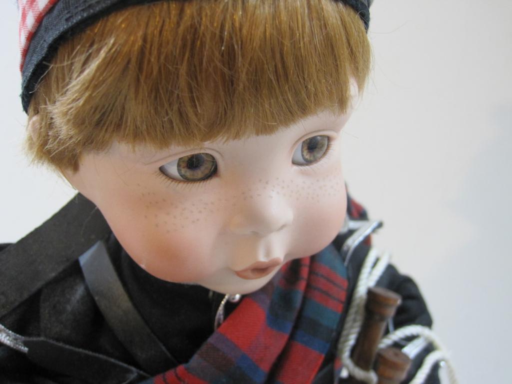 Scott Porcelain Doll on Display Stand, The Danbury Mint, 1993, 2 lbs 1 oz