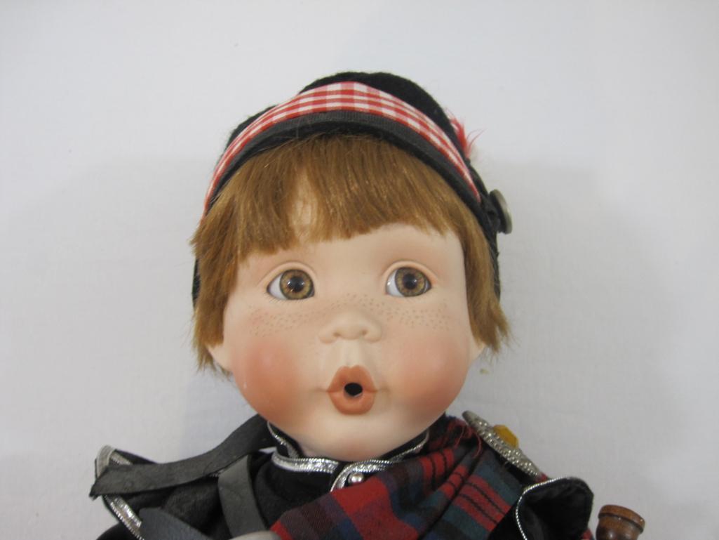 Scott Porcelain Doll on Display Stand, The Danbury Mint, 1993, 2 lbs 1 oz