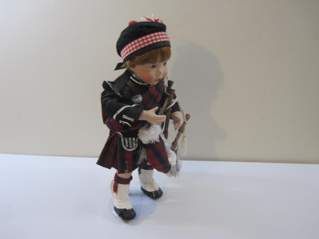 Scott Porcelain Doll on Display Stand, The Danbury Mint, 1993, 2 lbs 1 oz