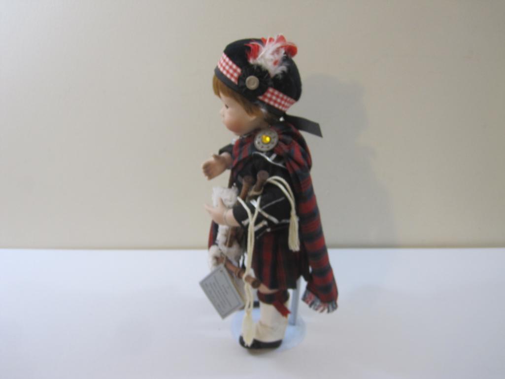 Scott Porcelain Doll on Display Stand, The Danbury Mint, 1993, 2 lbs 1 oz
