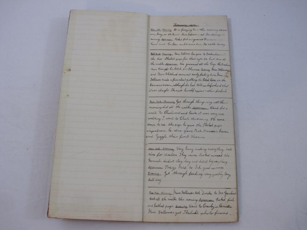 Vintage Diary from 1932-1938 with Black and White Photo of Family, 13 oz