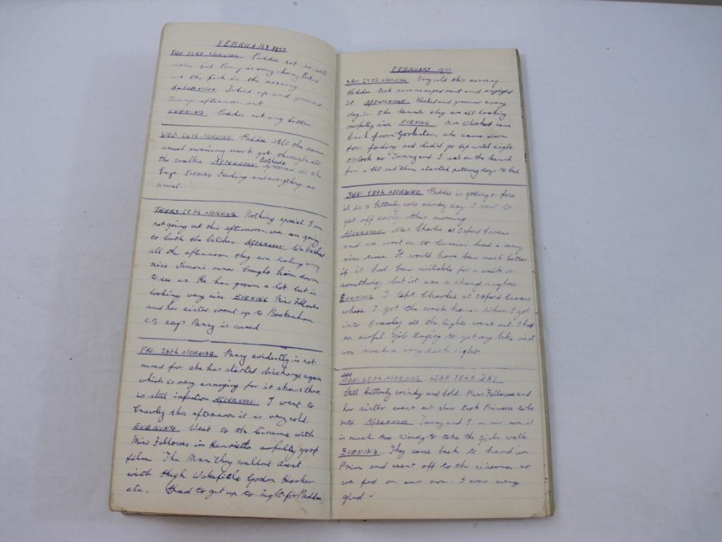 Vintage Diary from 1932-1938 with Black and White Photo of Family, 13 oz