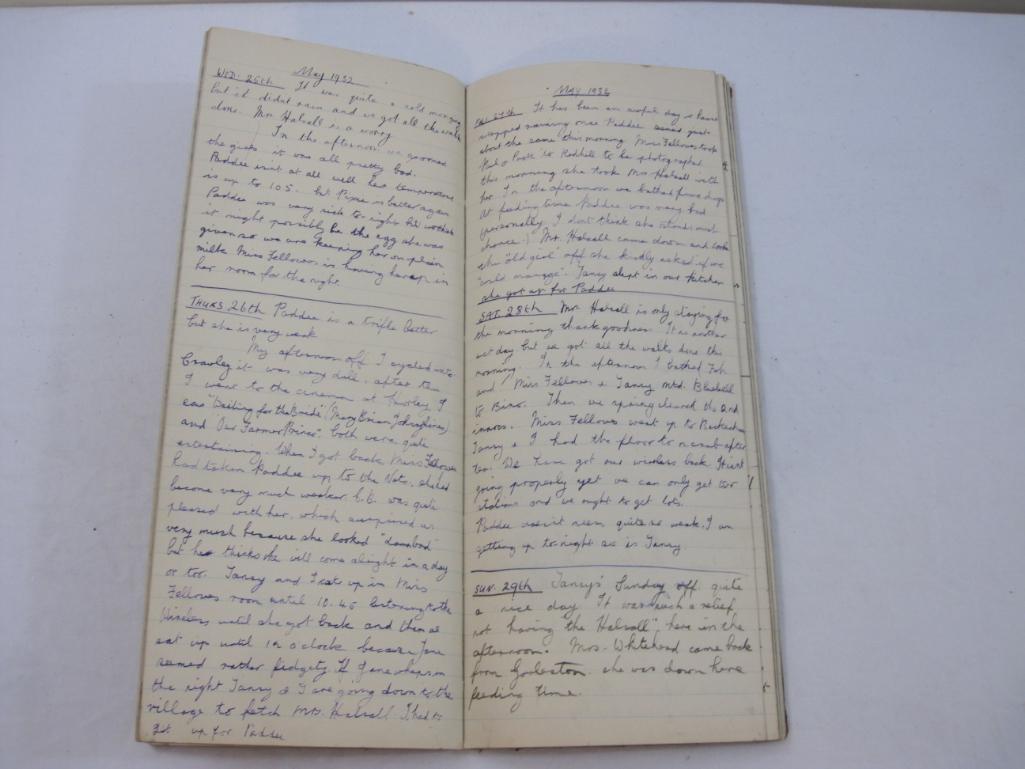 Vintage Diary from 1932-1938 with Black and White Photo of Family, 13 oz