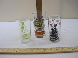 Three Vintage Drinking Glasses including Hazel Atlas Davy Crockett and more, 1 lb 5 oz