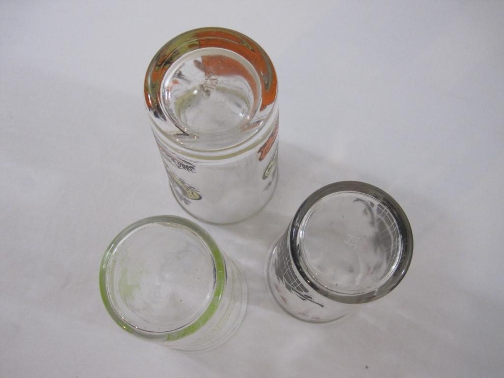 Three Vintage Drinking Glasses including Hazel Atlas Davy Crockett and more, 1 lb 5 oz