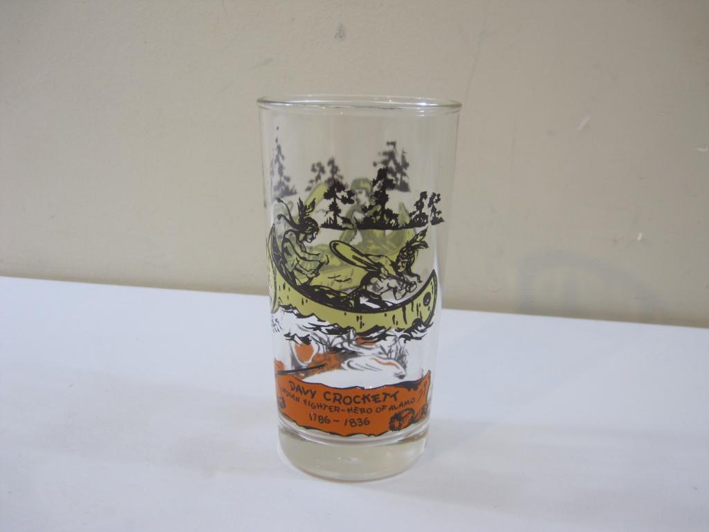 Three Vintage Drinking Glasses including Hazel Atlas Davy Crockett and more, 1 lb 5 oz
