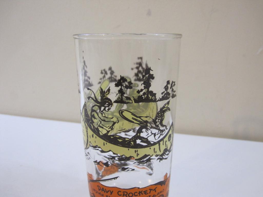 Three Vintage Drinking Glasses including Hazel Atlas Davy Crockett and more, 1 lb 5 oz
