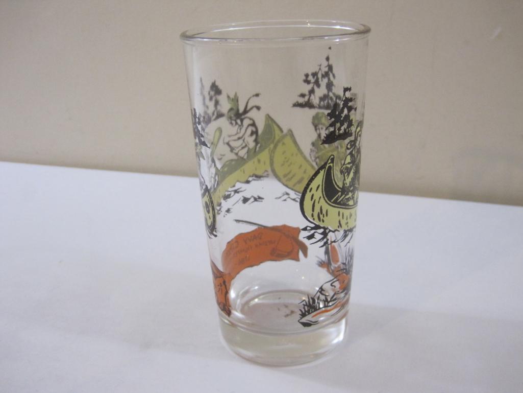 Three Vintage Drinking Glasses including Hazel Atlas Davy Crockett and more, 1 lb 5 oz