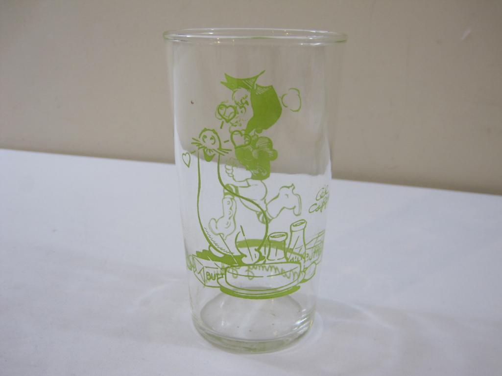 Three Vintage Drinking Glasses including Hazel Atlas Davy Crockett and more, 1 lb 5 oz