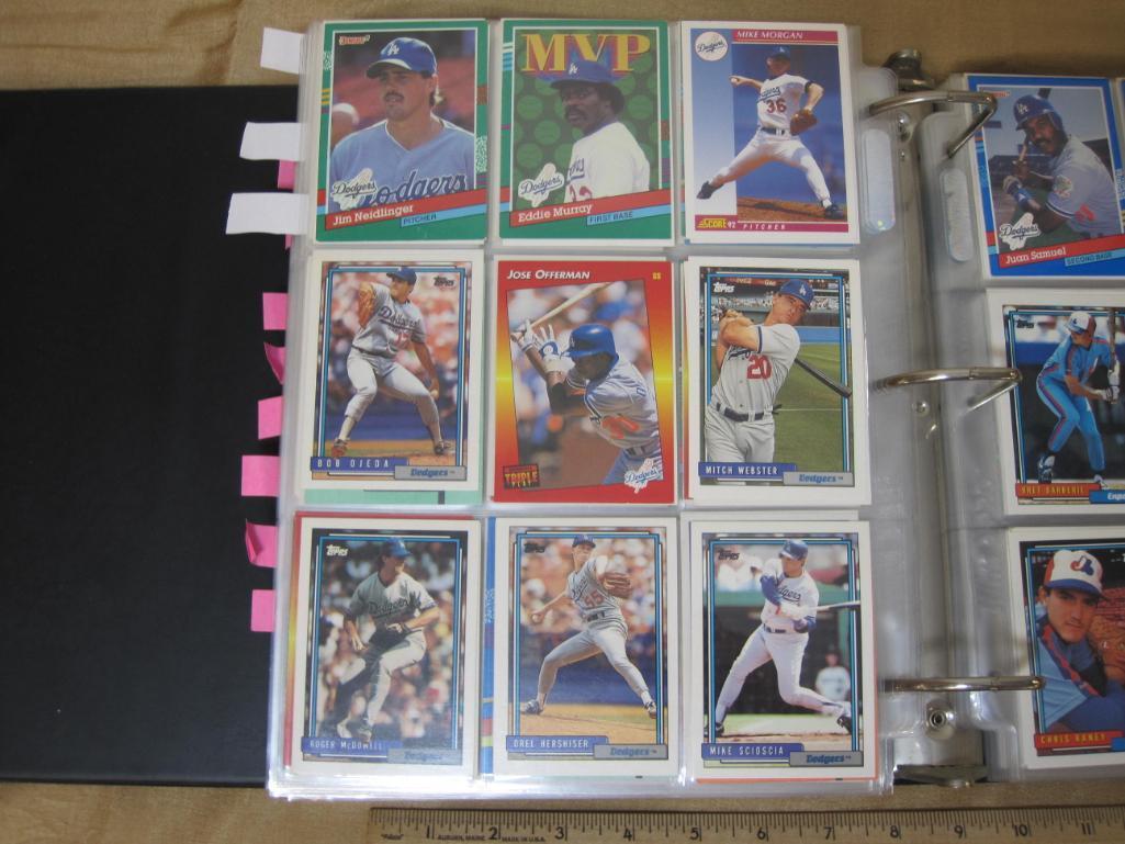Assorted Topps and Donruss baseball cards includes Cardinals, Dodgers, Giants