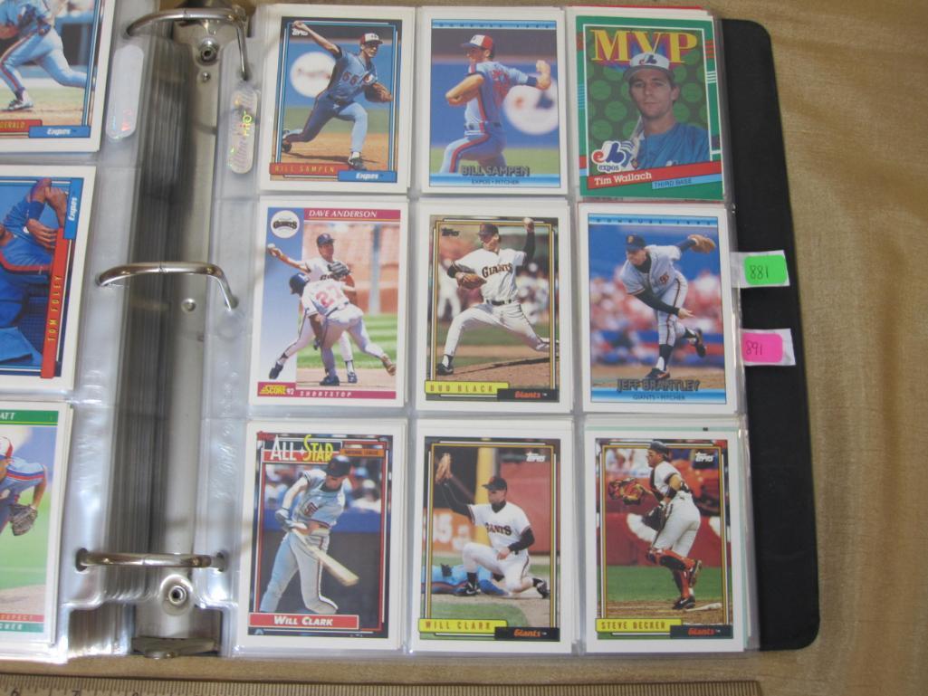 Assorted Topps and Donruss baseball cards includes Cardinals, Dodgers, Giants